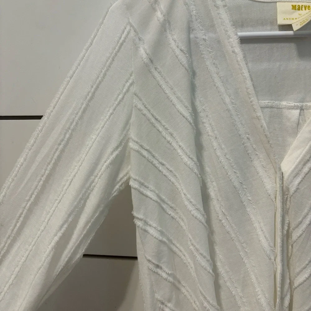 Anthropologie White Audre Textured Top - Picture 5 of 9